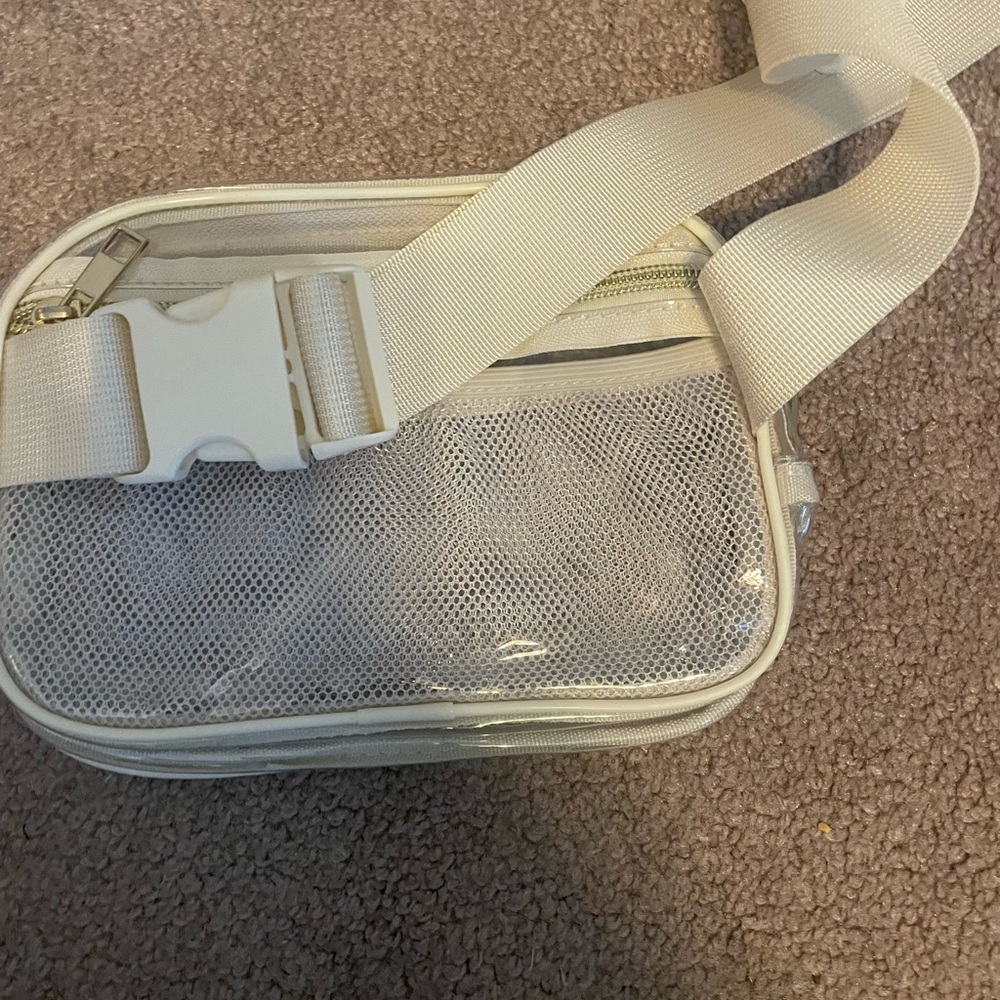 Stylish White Mesh Crossbody Bag